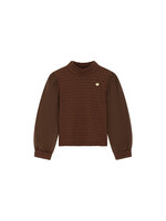 Le Chic Le Chic NOX jersey & voile top C608-5408 Chocolate Chip