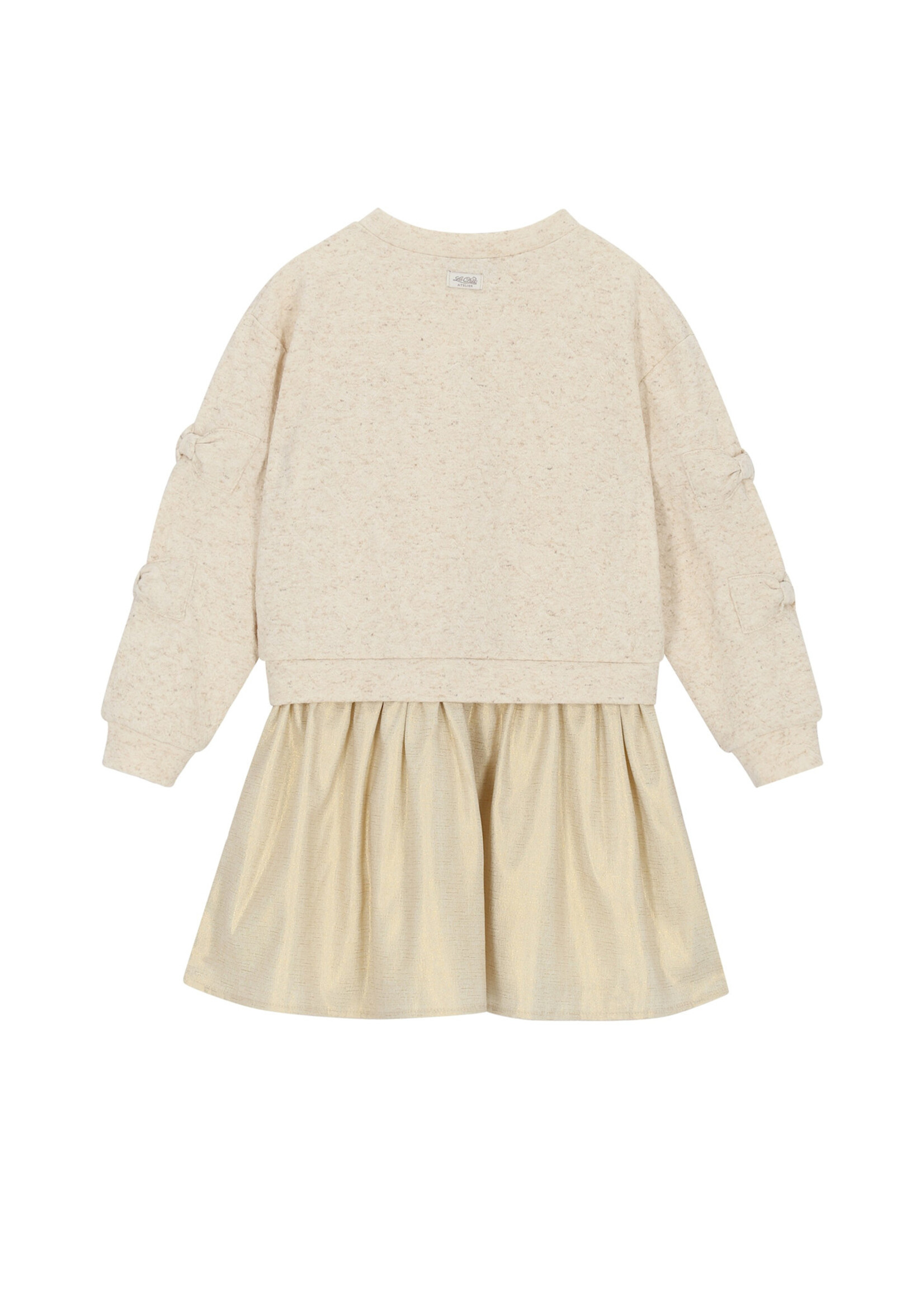 Le Chic Le Chic SABOW bows & bows combi dress C608-5810 Beige Melee
