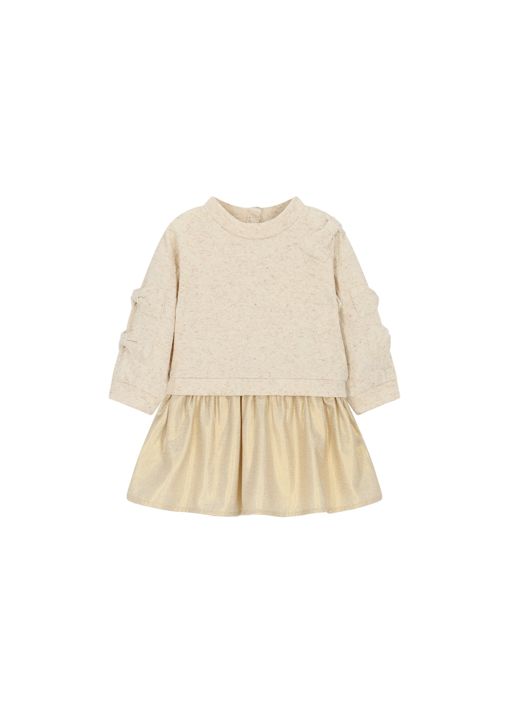 Le Chic Le Chic SABY bows & bows combi dress C608-7810 Beige Melee