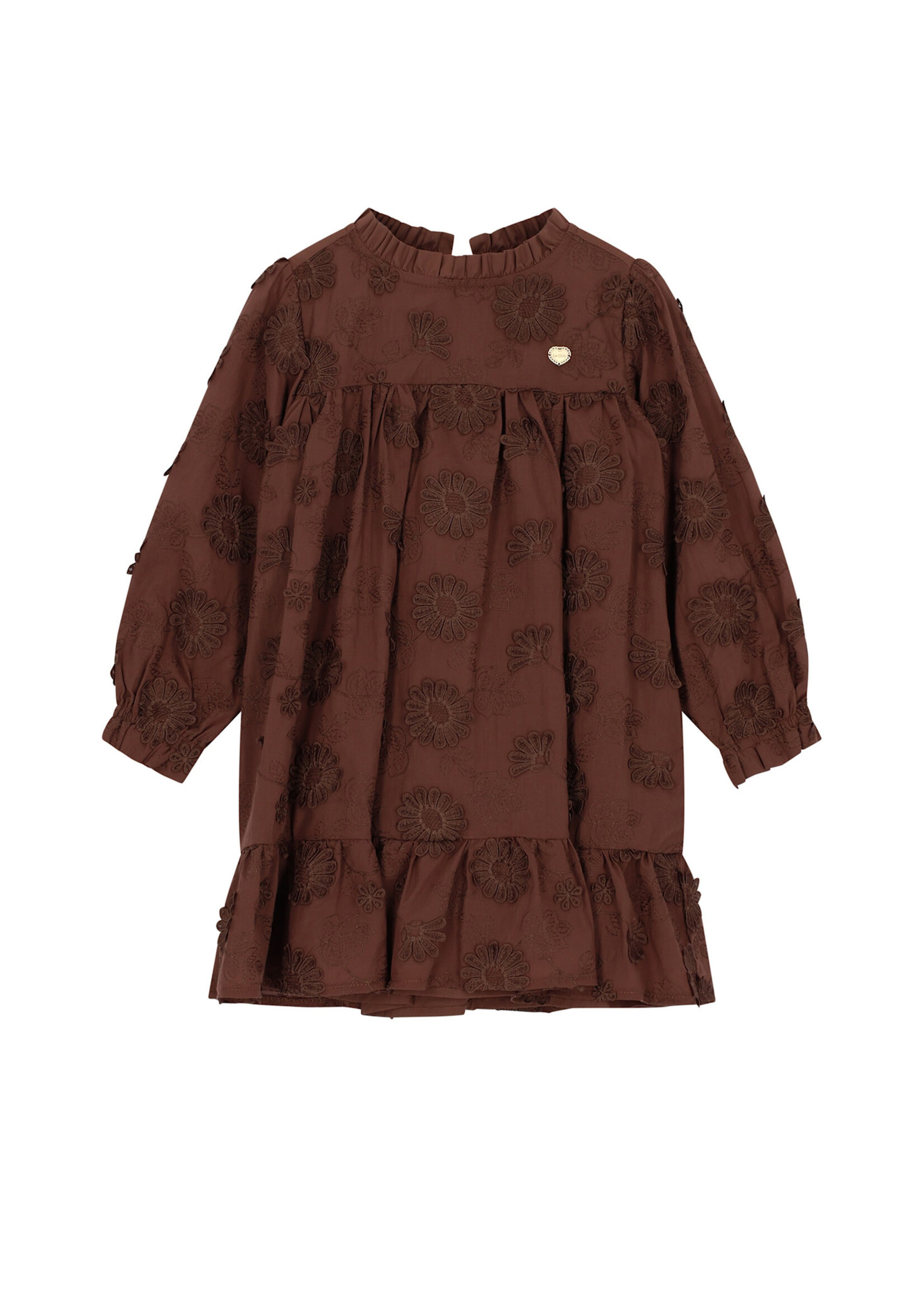 Le Chic Le Chic STELLA 3D flowers dress C608-5805 Chocolate Chip