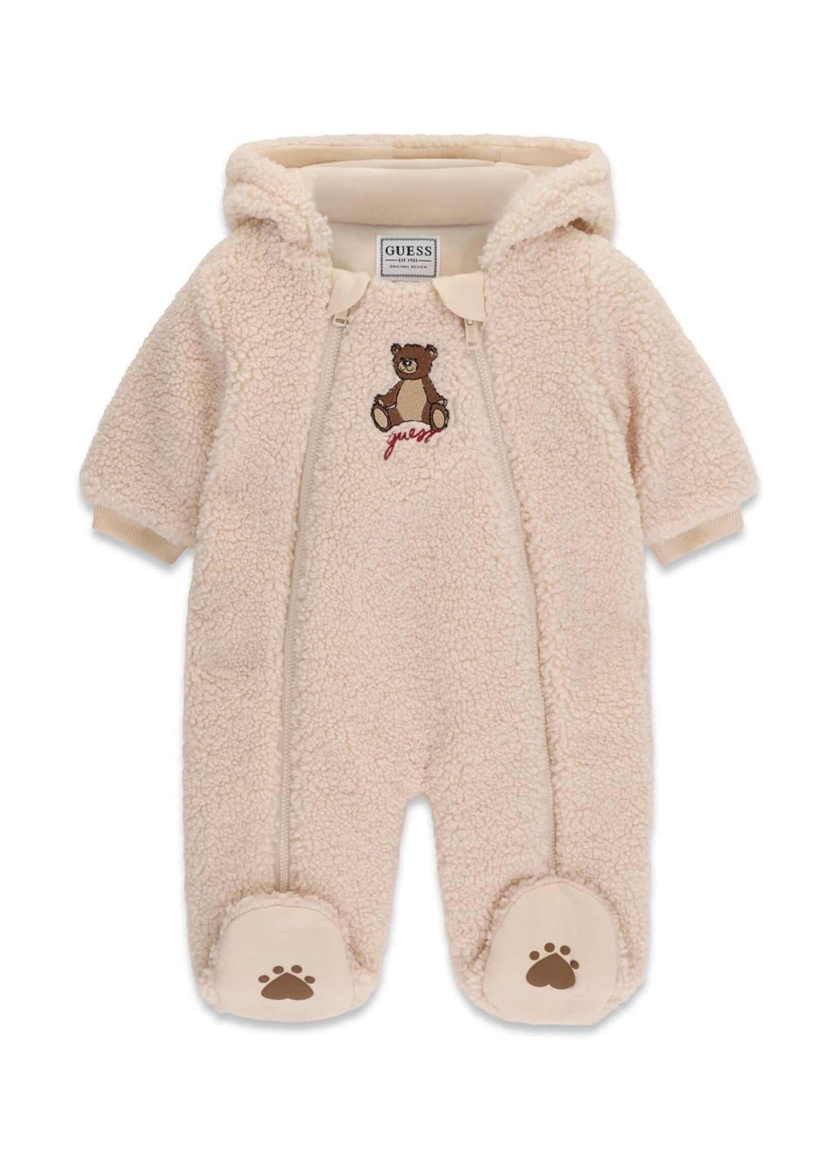 Guess Guess FAUX FUR HOODED OVERALL W/ZIP SHEEP WOOL - H6BG08_W4080