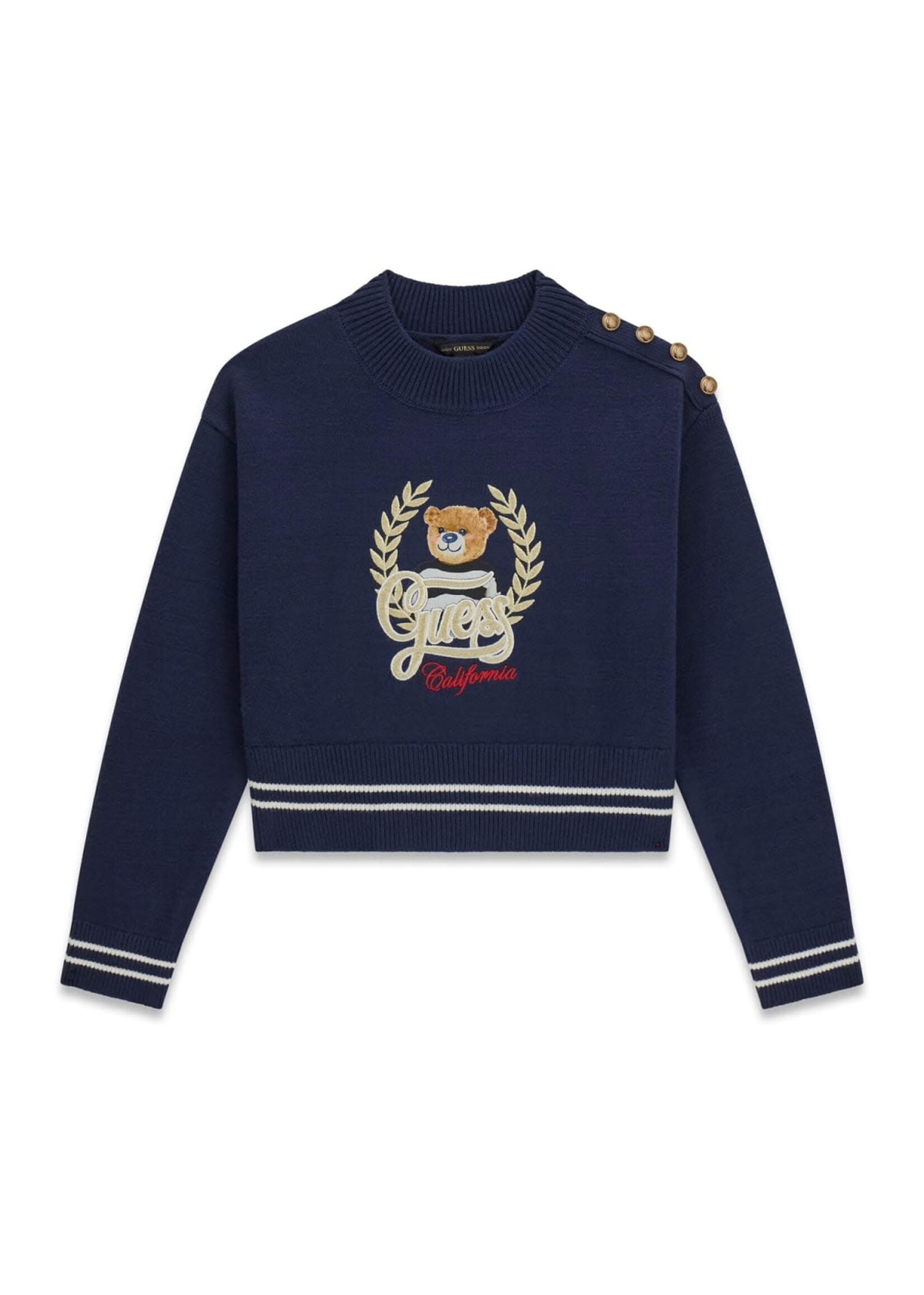 Guess Guess LS SWEATER BLACKENED BLUE - J6BR16_Z1350