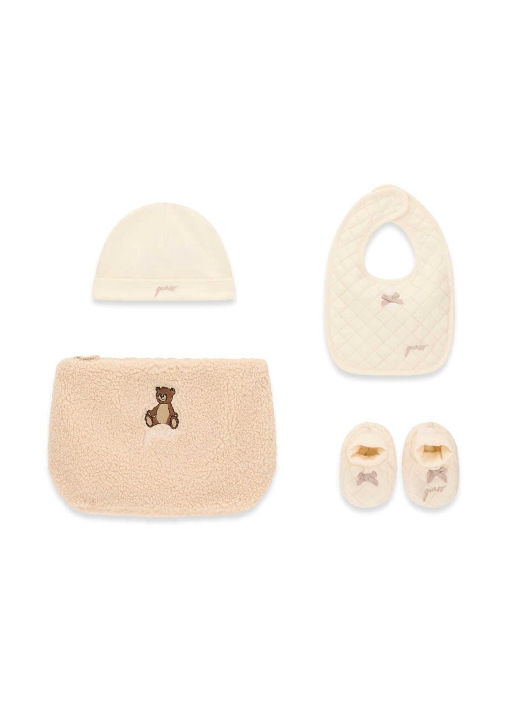 Guess Guess SET HAT + BIB + BOOTIES + BAG SHEEP WOOL - H6BZ10_K6718