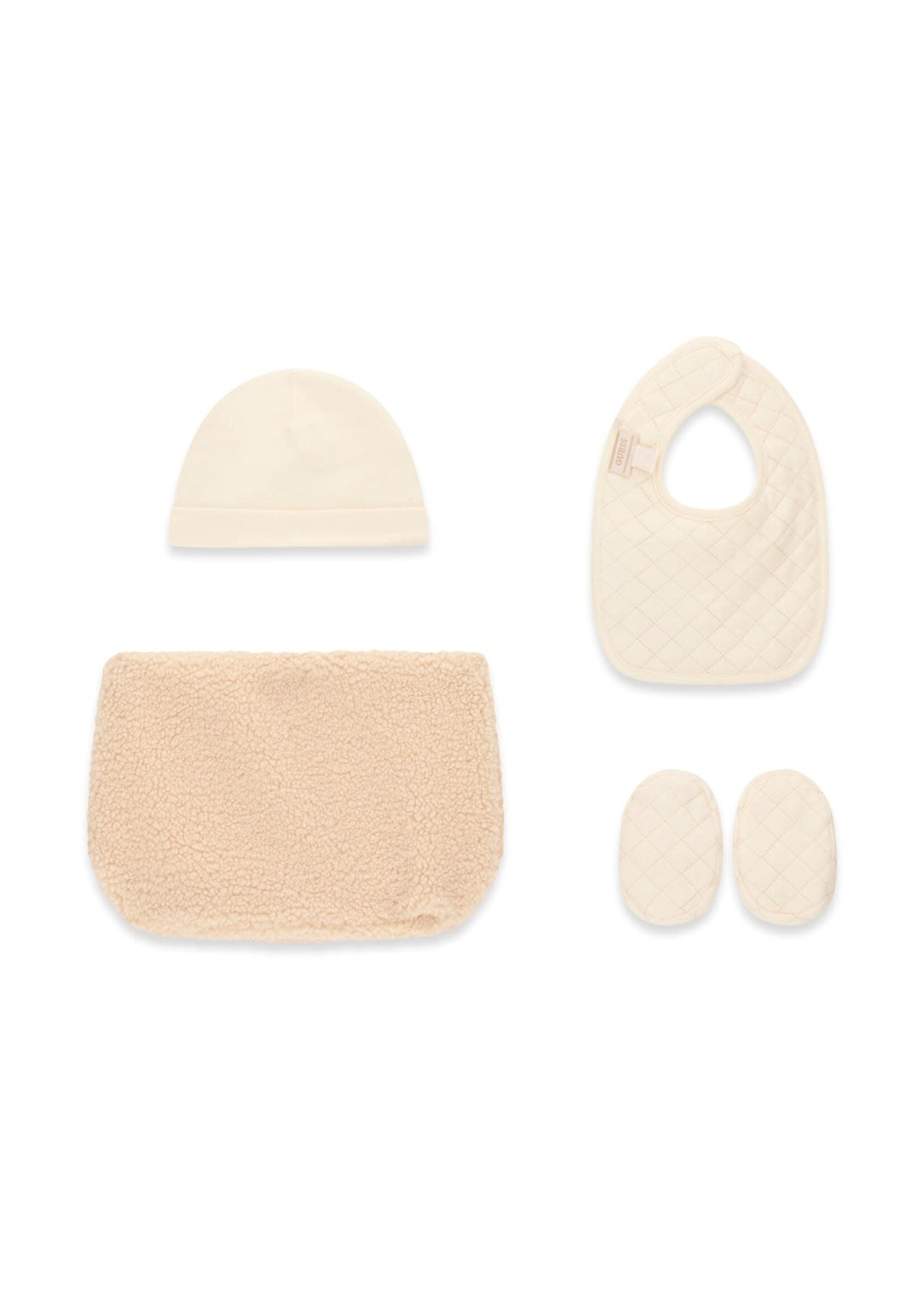 Guess Guess SET HAT + BIB + BOOTIES + BAG SHEEP WOOL - H6BZ10_K6718