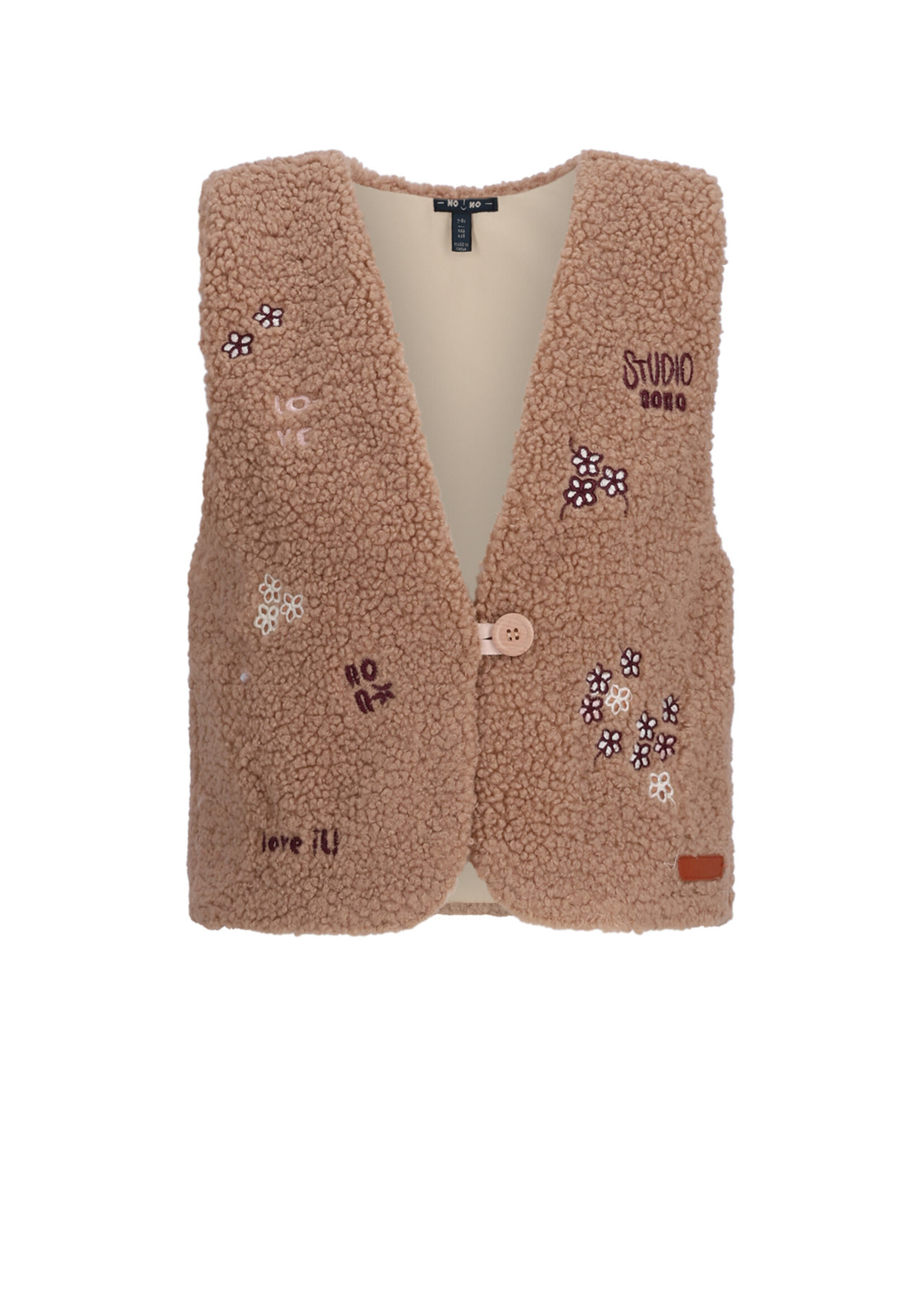 NoNo NoNo Kadi embroidered gilet N608-5310 Taupe