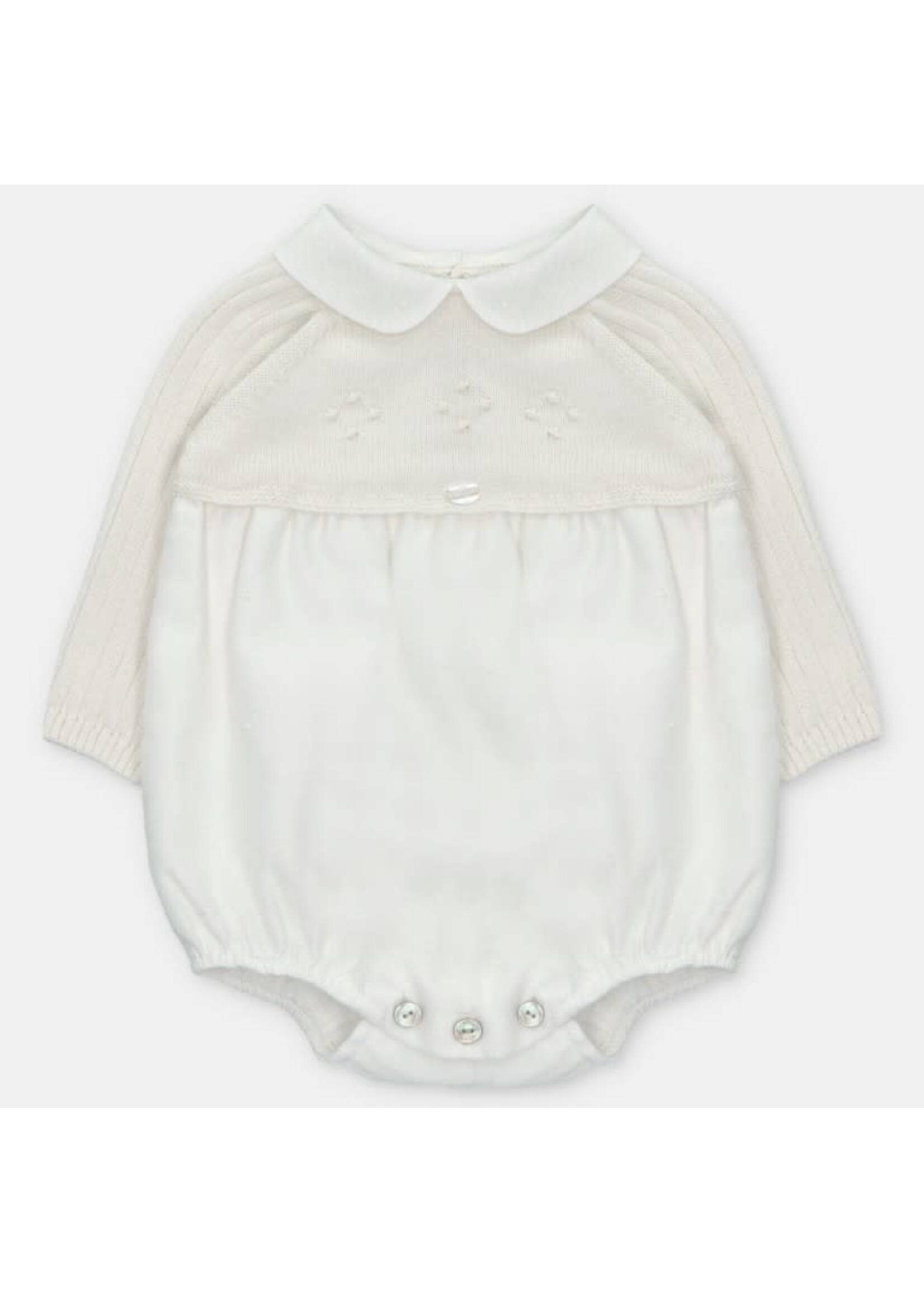 Martin Aranda Martin Aranda SHORT ROMPER KNIT & WOVEN BOY AMIEVA Blanco roto - 001-30320