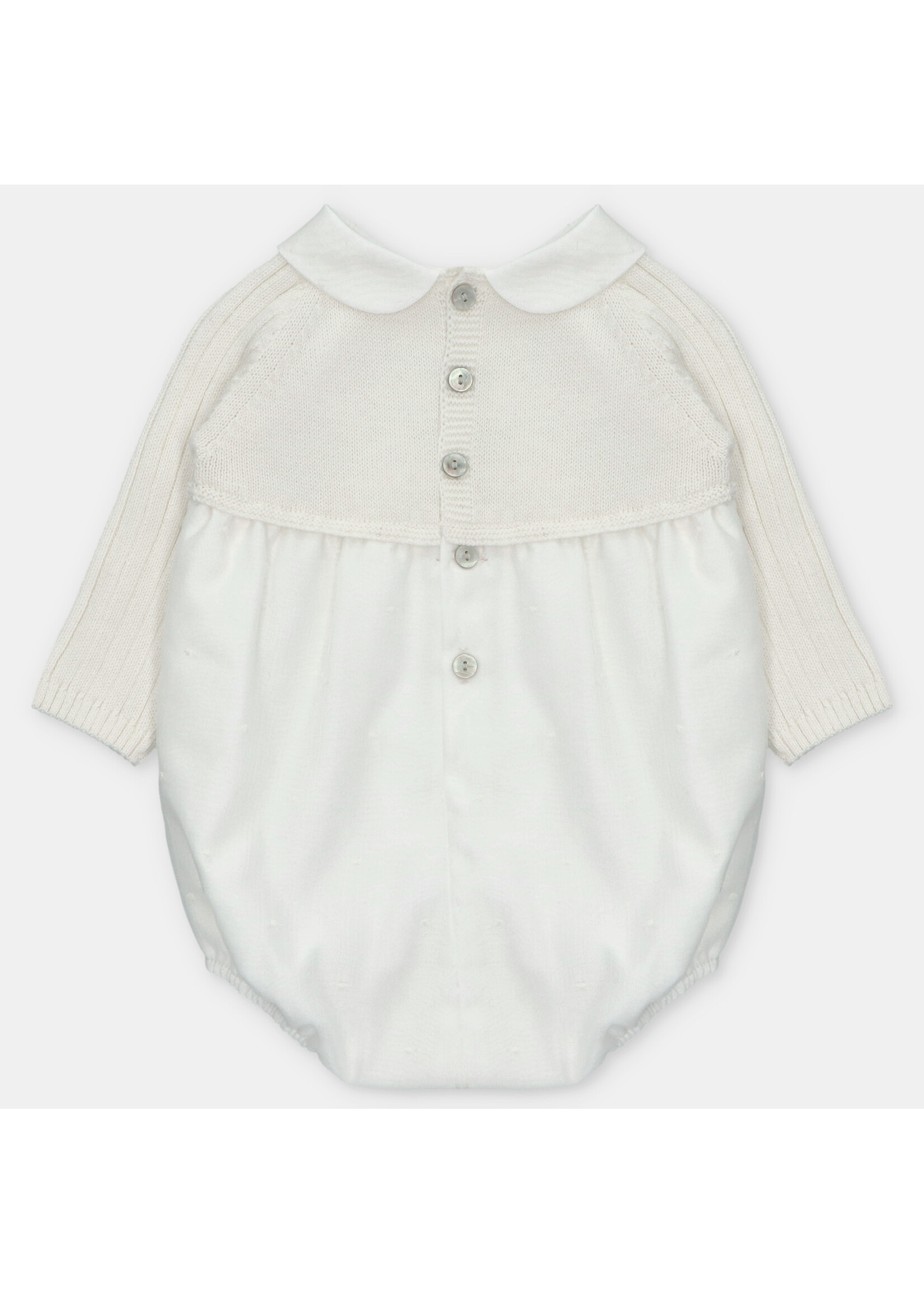 Martin Aranda Martin Aranda SHORT ROMPER KNIT & WOVEN BOY AMIEVA Blanco roto - 001-30320