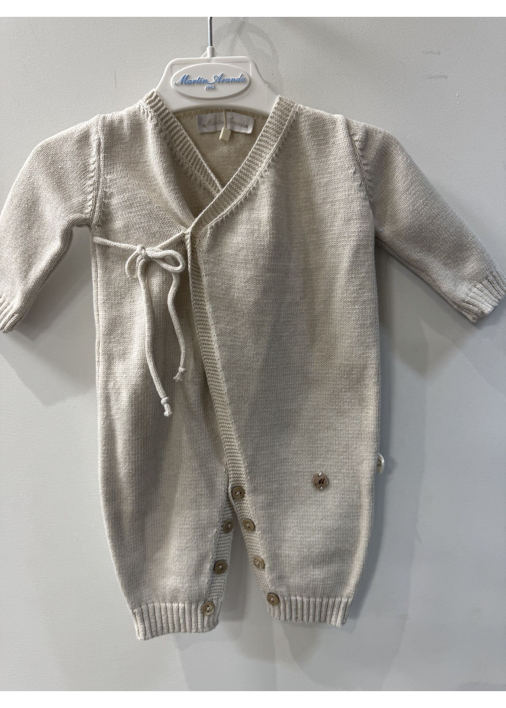 Martin Aranda Martin Aranda LONG ROMPER FOOTLESS KNIT UNISEX SIERO Beige - 003-10329