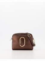 Leer Tasje d bruin metalic  met goud detail
