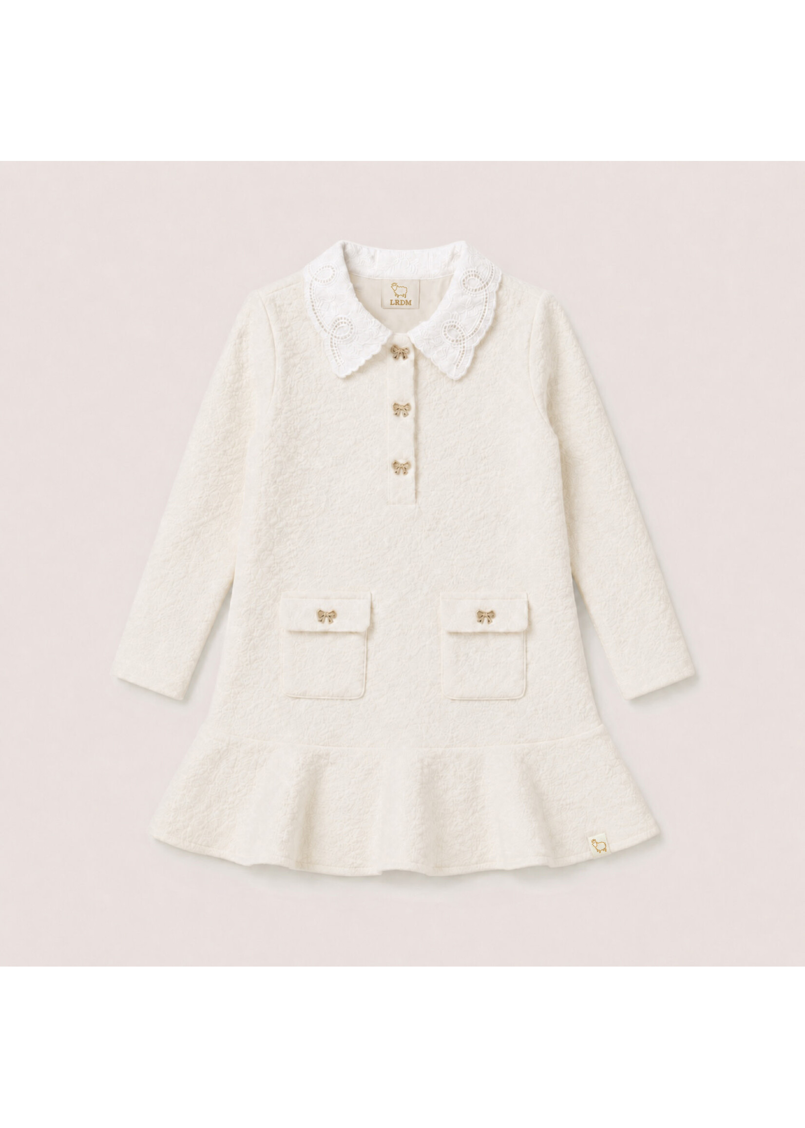 LRDM  Mara Tweed Dress long Sleeve off white