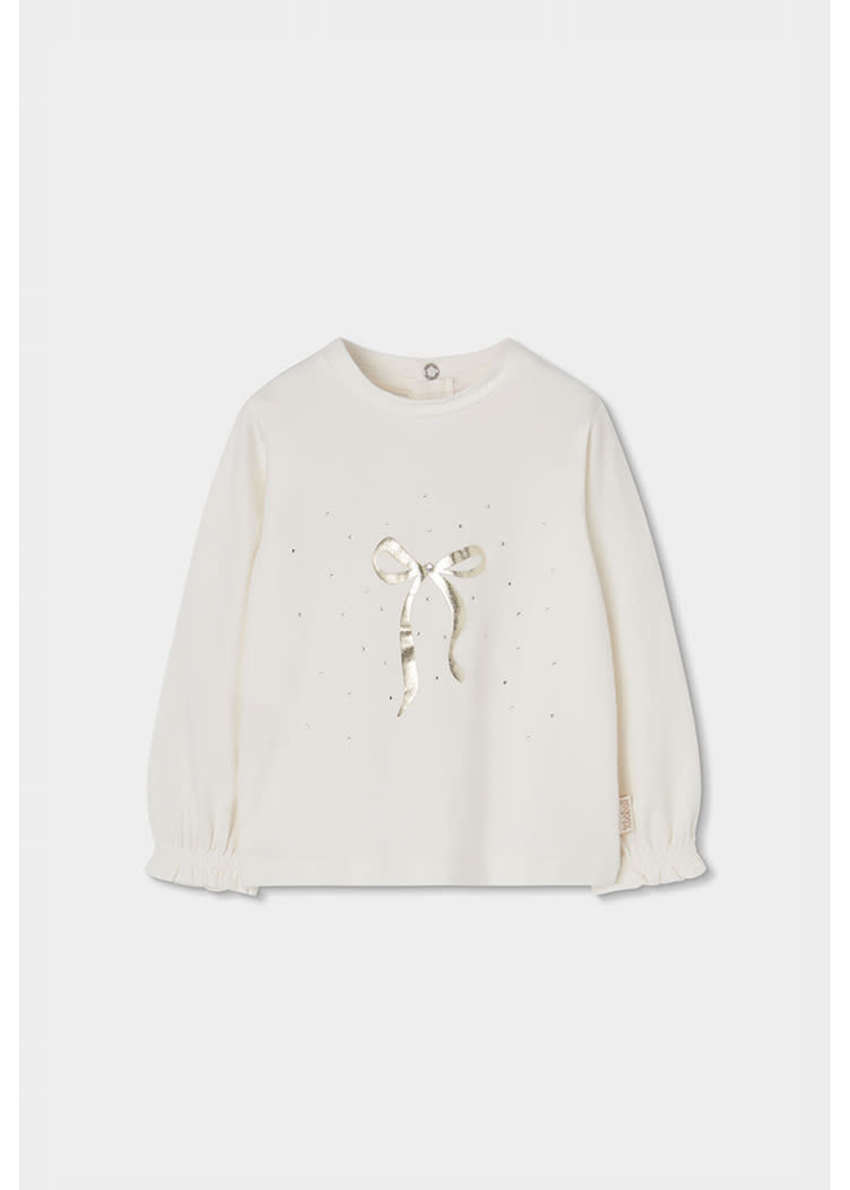 Boboli Boboli Stretch knit t-Shirt for girl -BCI off white 754017