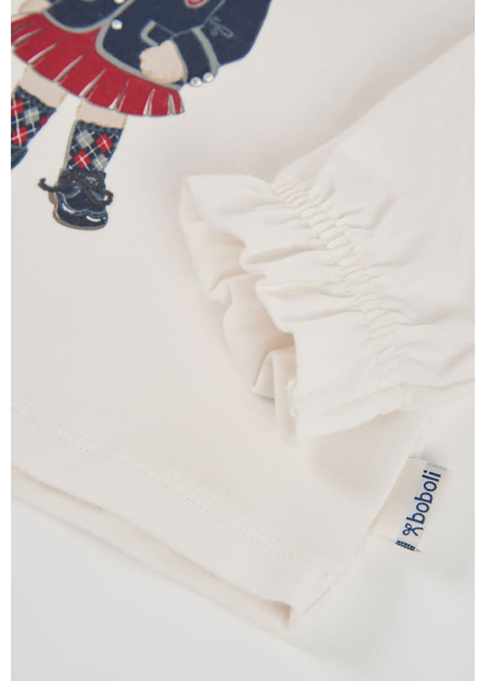 Boboli Boboli Stretch knit t-Shirt for girl -BCI off white 714068