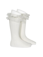 Condor Condor Kniekousen  off white 202 met tuille