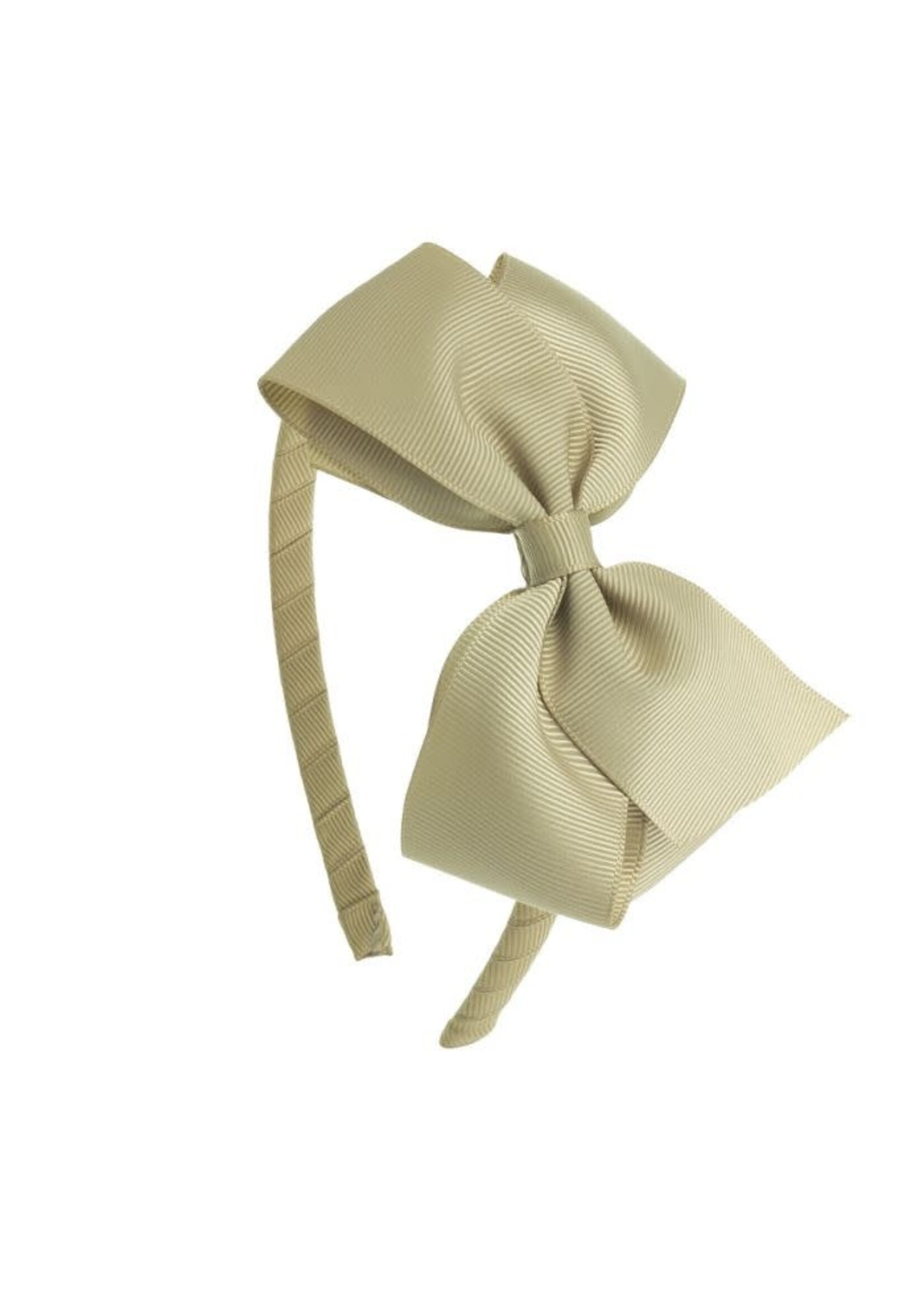 Siena  haarband beige met strik 11,5 x 8 cm