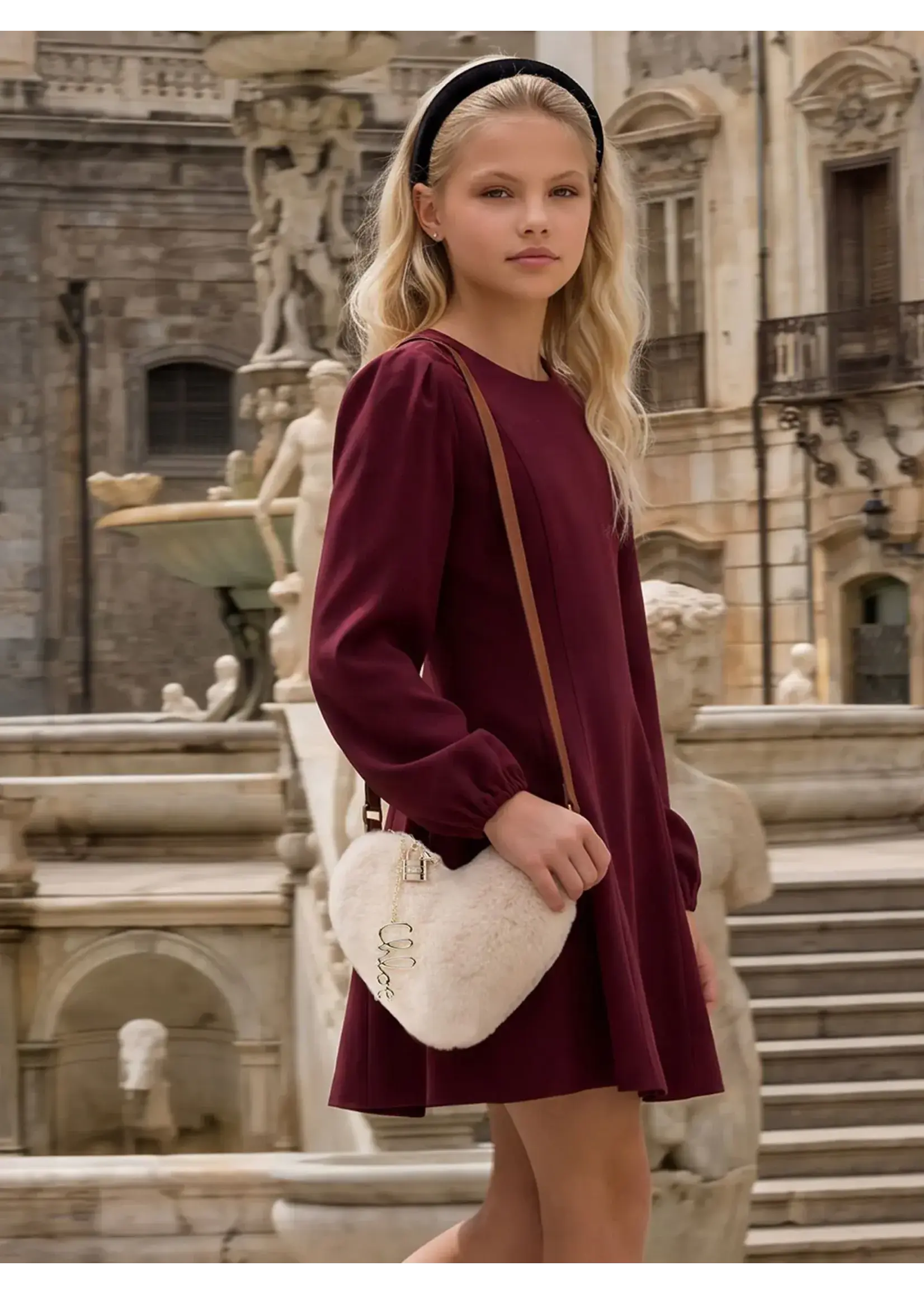 Nik&Nik Nik&Nik Eliza Dress Deep Burgundy G 5-693 2605