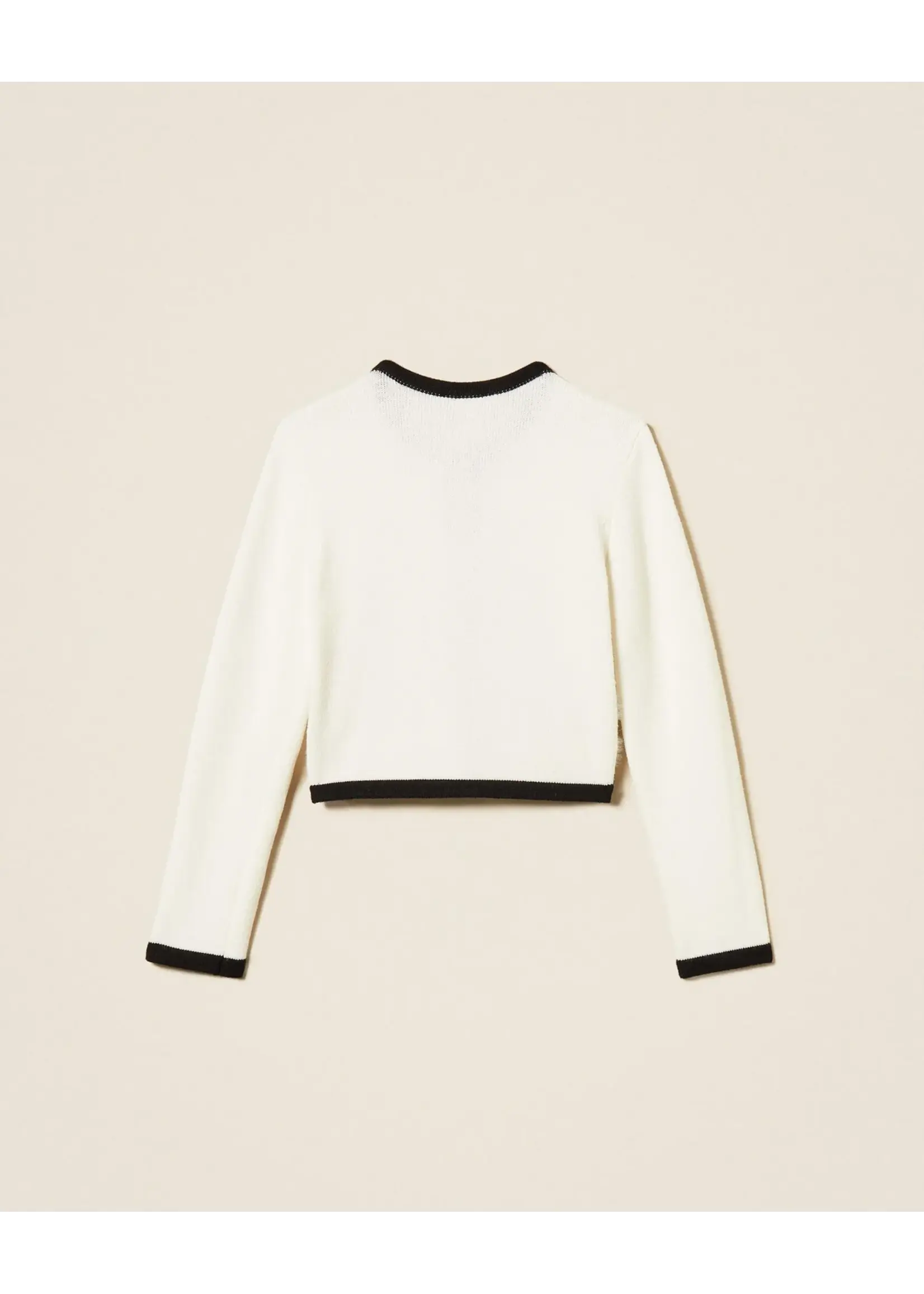 Twinset Twinset CARDIGAN BIC.NEVE/NERO - 262GJ3090