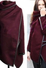 wine red wool coat