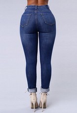 Jaza Fashion Women's High Waist Skinny Jeans Blue
