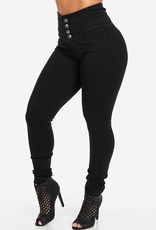 Jaza Fashion Women's Stylish High Waist Skinny Jeans Black