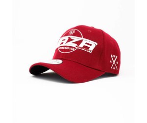 dark red baseball cap