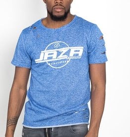 Jaza Fashion Jaza Fashion Herren T-Shirt Basic Regulär Destroyed Zerrissen Blau