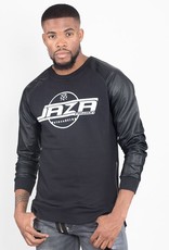Jaza Fashion Jaza Fashion Men's Sweatshirt Pullover Side Zipper Long Sleeve Round Neck With PU Leather Sleeves