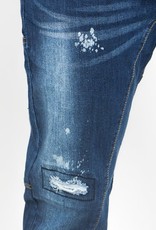 Bleach Wash Straight Leg Painted Ripped 