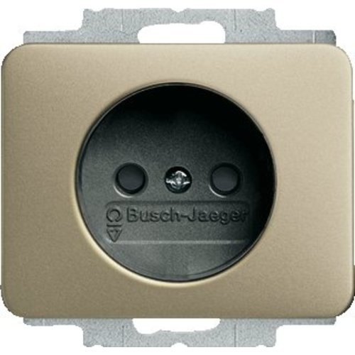 Busch-Jaeger wandcontactdoos zonder randaarde kindveilig Alpha palladium (2300 UCRKS-260-)