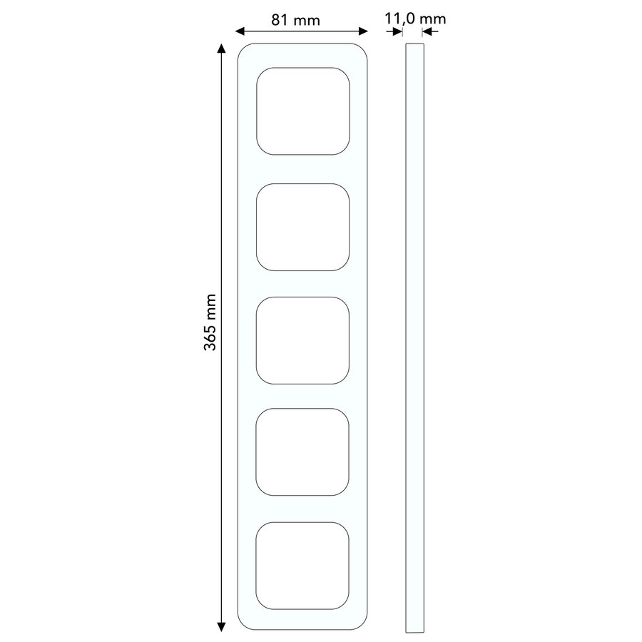 Busch-Jaeger afdekraam 5-voudig Reflex SI (2515-214)