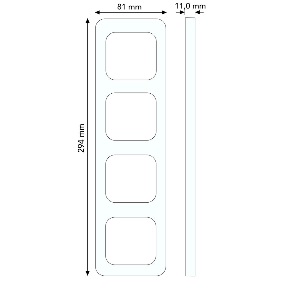 Busch-Jaeger afdekraam 4-voudig Reflex SI (2514-214)