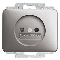 Busch-Jaeger wandcontactdoos zonder randaarde kindveilig Alpha platin OP=OP (2300-01 UC-20-500)