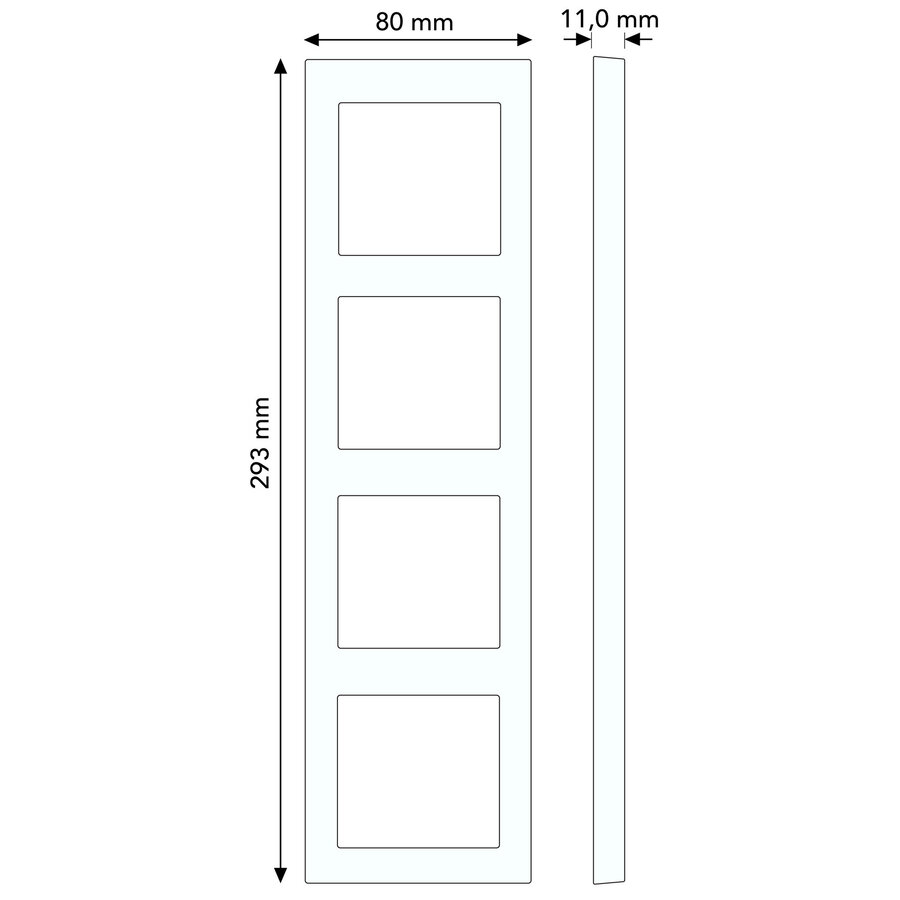 Busch-Jaeger afdekraam 4-voudig Future Linear creme (1724-182K)