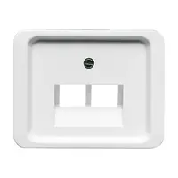 Busch-Jaeger centraalplaat RJ45 wandcontactdoos 2-voudig Alpha studiowit glans (1803-02-24G)