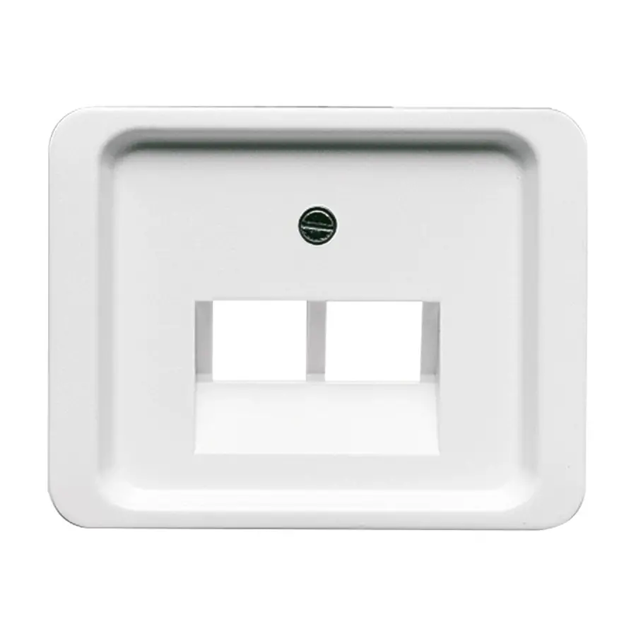 Busch-Jaeger centraalplaat RJ45 wandcontactdoos 2-voudig Alpha studiowit glans (1803-02-24G)