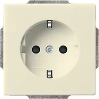 Busch-Jaeger wandcontactdoos randaarde steekklem kindveilig Future Linear creme glanzend (20 EUCKS-82)