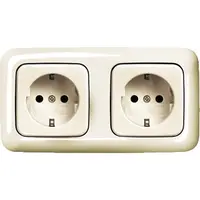 Busch-Jaeger wandcontactdoos 2-voudig randaarde voorbedraad voor duo-inbouwdoos Standaard SI (20-2 EUCJ-212-503)