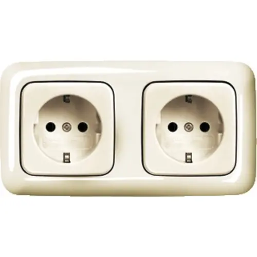 Busch-Jaeger wandcontactdoos 2-voudig randaarde voorbedraad voor duo-inbouwdoos Standaard SI (20-2 EUCJ-212-503) Busch-Jaeger wandcontactdoos 2-voudig randaarde voorbedraad voor duo-inbouwdoos Standaard SI (20-2 EUCJ-212-503)