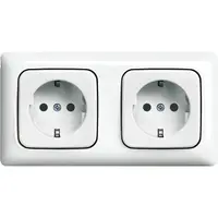 Busch-Jaeger wandcontactdoos randaarde 2-voudig voorbedraad Reflex SI Linear (20-2 EUCJ-214K-503)