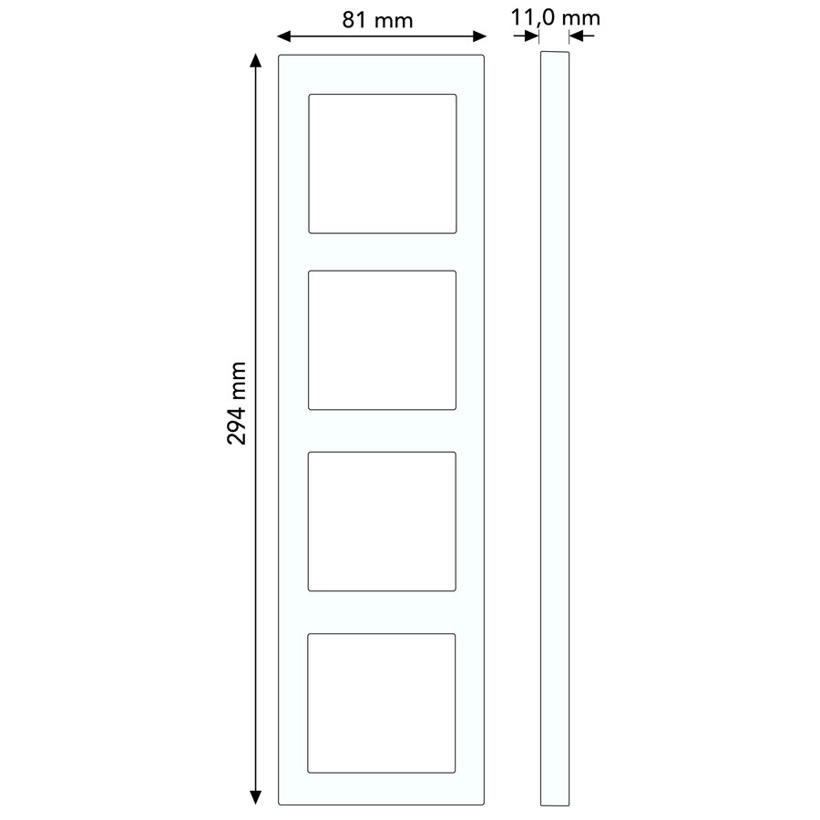 Busch-Jaeger afdekraam 4-voudig SI Linear (2514-212K-102)