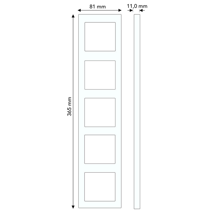 Busch-Jaeger afdekraam 5-voudig SI Linear (2515-212K-102)