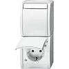 Busch-Jaeger combinatie schakelaar/wandcontactdoos Ocean IP44 alpinwit (2601/6/20 EW-54)