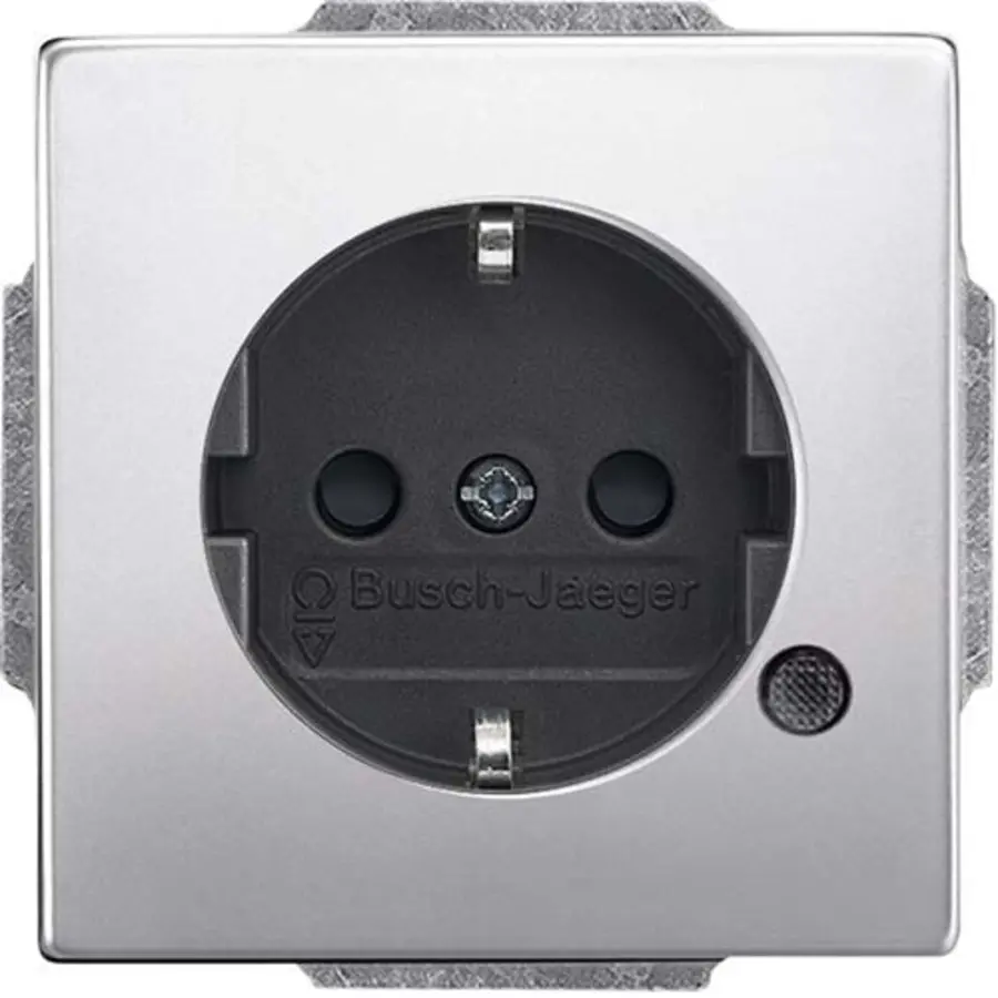 Busch-Jaeger wandcontactdoos randaarde LED-controleverlichting Pure Stainless Steel (20 EUCBL-866)