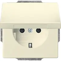 Busch-Jaeger wandcontactdoos randaarde klapdeksel kindveilig Future Linear creme glanzend (20 EUK-82)
