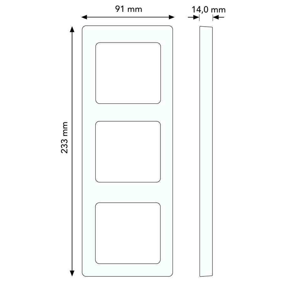 Busch-Jaeger afdekraam 3-voudig IP44 aluzilver (2103-33)