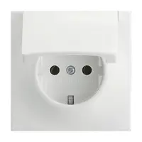 Busch-Jaeger wandcontactdoos 1-voudig randaarde met klapdeksel Impuls studiowit mat OP=OP (20 EUK-774)