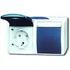 Busch-Jaeger wandcontactdoos 2-voudig randaarde kindveilig met klapdeksels opbouw Ocean IP44 grijs/blauw (20/2 EBW-53)