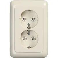 Busch-Jaeger wandcontactdoos 2-voudig randaarde Safety+ voor ovale 1,5 inbouwdoos standaard SI (302EUJT-212)