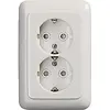 Busch-Jaeger wandcontactdoos 2-voudig randaarde Safety+ voor ovale 1,5 inbouwdoos Reflex SI (302EUJT-214)
