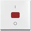 Busch-Jaeger schakelwip met rood controlevenster en opdruk 0–1 Balance SI wit glans (2508-914)