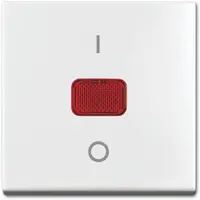 Busch-Jaeger schakelwip met rood controlevenster en opdruk 0–1 Balance SI wit glans (2508-914)